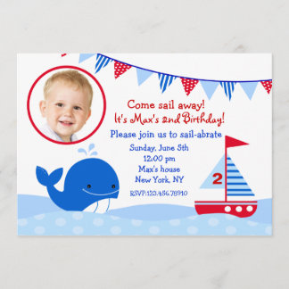Invitations à la fête d'anniversaire de la baleine