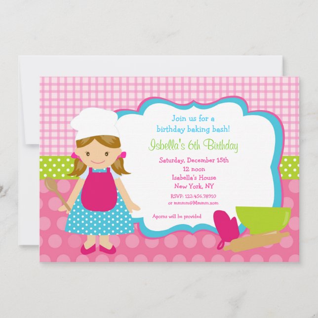 Invitations à la fête d'anniversaire de la boulang (Devant)