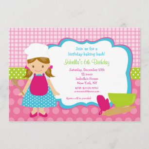 Invitations à la fête d'anniversaire de la boulang