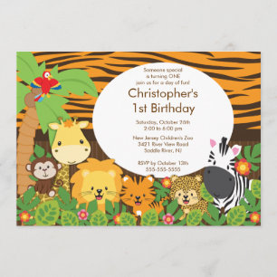 Invitations à la fête d'anniversaire de la Jungle