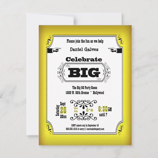 Invitations à la fête d'anniversaire de la lettre  (Devant)