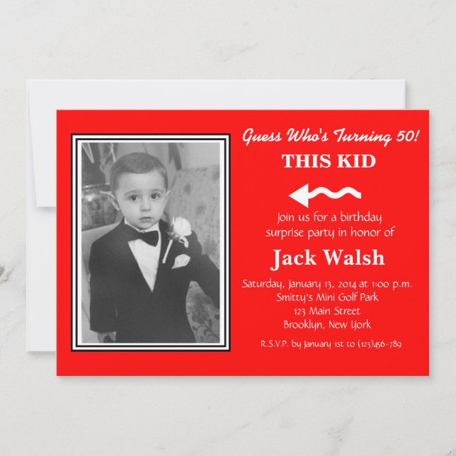 Invitations à la fête d'anniversaire de la vieille (Devant)