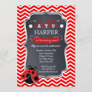 Invitations à la fête d'anniversaire de Ladybug