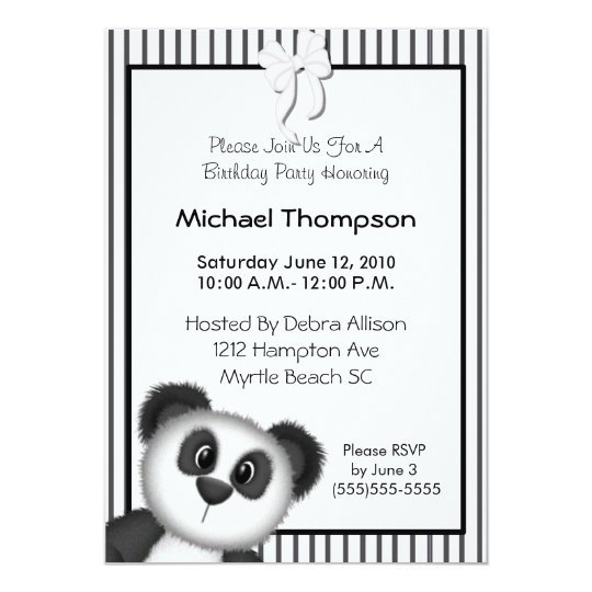 Invitations A La Fete D Anniversaire De Panda Zazzle Fr