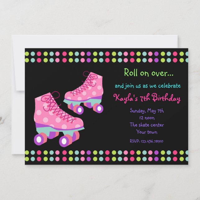 Invitations à la fête d'anniversaire de Roller Ska (Devant)