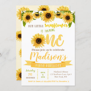 Invitations à la fête d'anniversaire de Sunflower