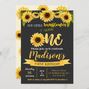 Invitations à la fête d'anniversaire de Sunflower