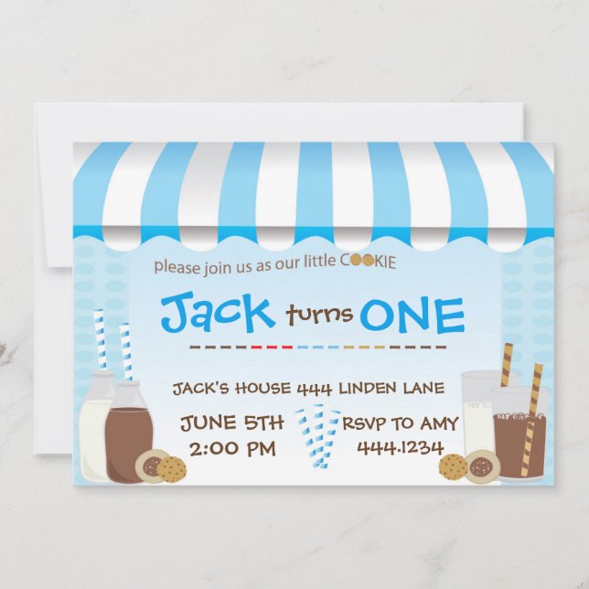 Invitations à la fête d'anniversaire des biscuits  (Devant)