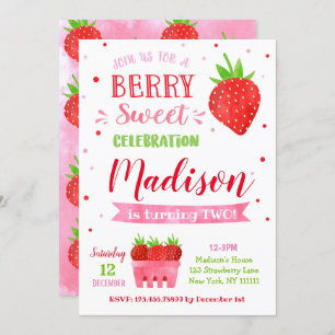Invitations à la fête d'anniversaire des fraises