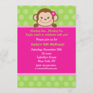 Invitations à la fête d'anniversaire des singes