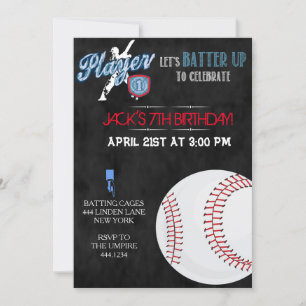 Invitations à la fête d'anniversaire du baseball s