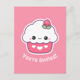 Invitations à la fête d'anniversaire du Cupcake ro