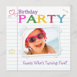 Invitations à la fête d'anniversaire du doodle du