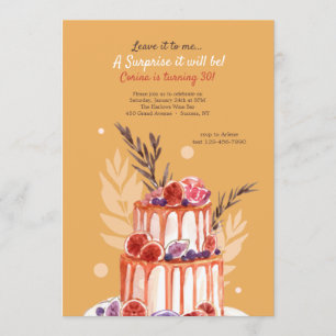 Invitations à la fête d'anniversaire du gâteau sur