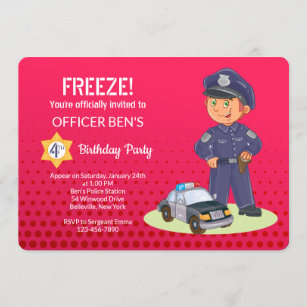 Invitations Faire Part Cartes Anniversaire Policiers Zazzle Fr