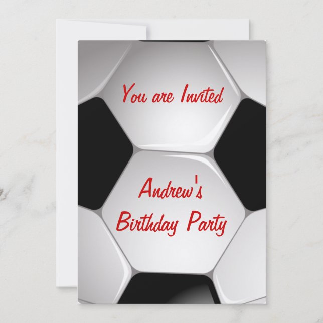 Invitations à la fête d'anniversaire du Soccer Bal (Devant)