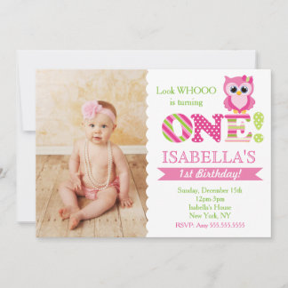 Invitations à la fête d'anniversaire Owl First