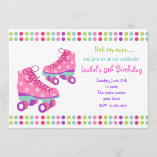 Invitations à la fête d'anniversaire Roller Skate