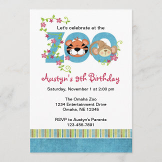 Invitations à la fête d'anniversaire Zoo