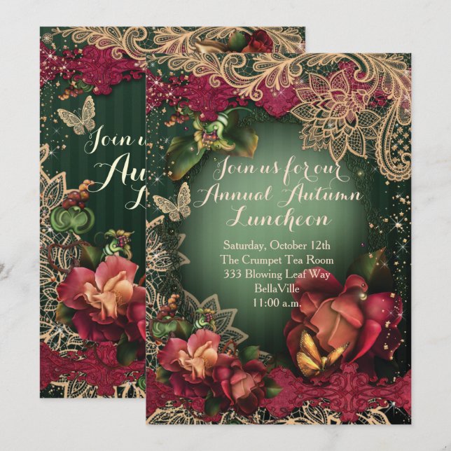 INVITATIONS À LA FÊTE D'AUTOMNE (Devant / Derrière)