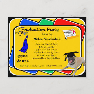 Invitations à la fête de Carlin Blue Graduation Pa