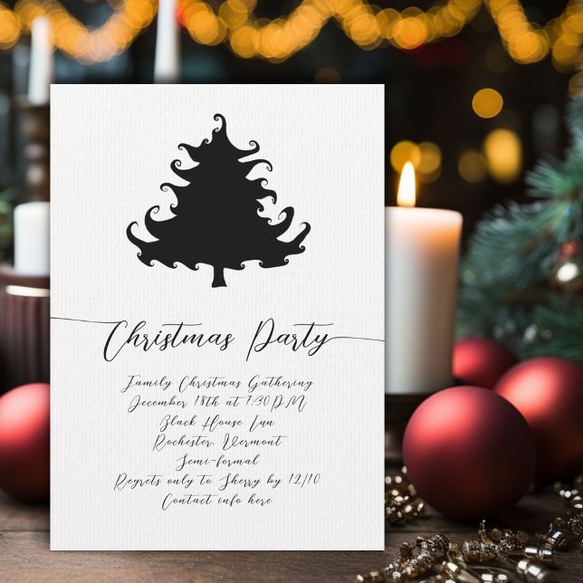 Invitations à la fête de Noël de l'arbre noir (Créateur téléchargé)