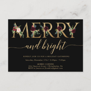 Invitations à la Fête de Noël de l'or de l'or de l