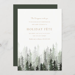 Invitations à la fête de Noël de Pine Forest
