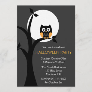 Invitations à la fête de Owl Halloween