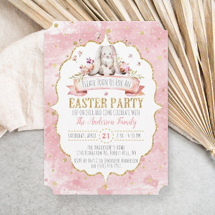 Invitations à la fête de Pâques de Bunny mignonne