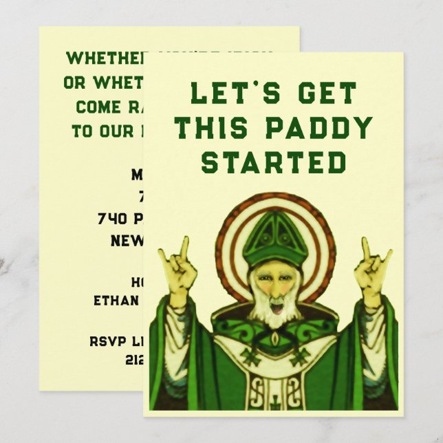 Invitations à la fête de St. Patrick (Devant / Derrière)