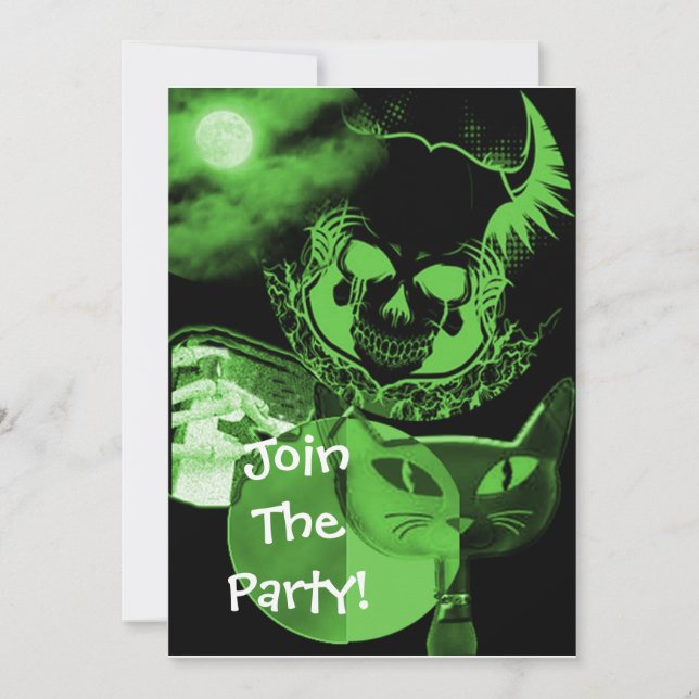 Invitations à la fête d'Halloween à la peur verte (Devant)