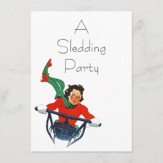 Invitations à la fête d'hiver de Retro Sledding Vi