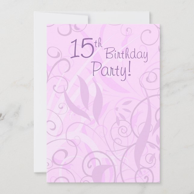 Invitations à la fête du 15e anniversaire de la fl (Devant)