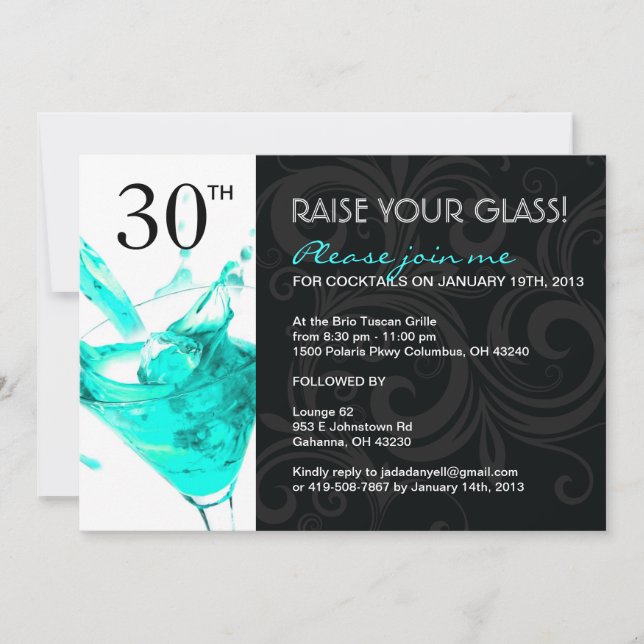 INVITATIONS À LA FÊTE DU 30e ANNIVERSAIRE (Devant)