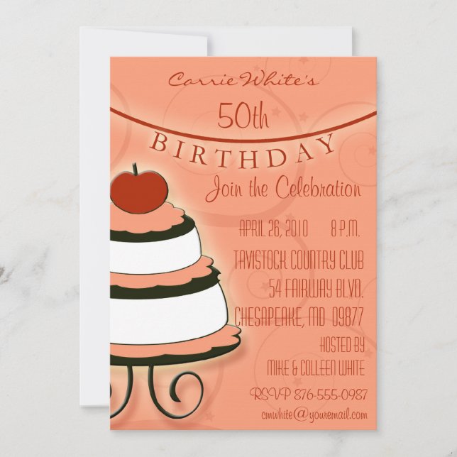 Invitations à la fête du 50e anniversaire (Devant)