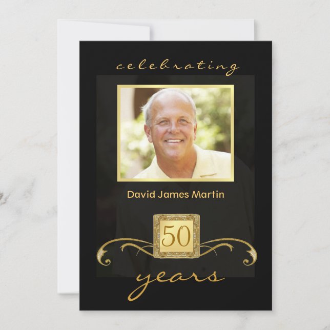 Invitations à la fête du 50e anniversaire - Monogr (Devant)