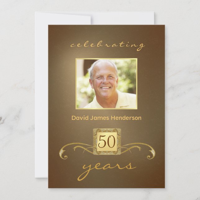 Invitations à la fête du 50e anniversaire - Monogr (Devant)