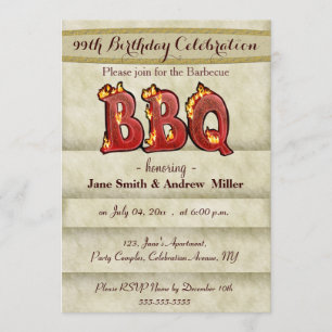 Invitations à la fête du barbecue d'anniversaire