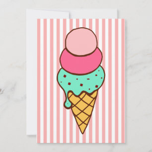 Invitations à la fête du cône de crème glacée