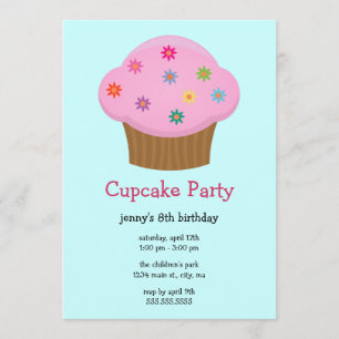 Invitations à la fête du Cupcake