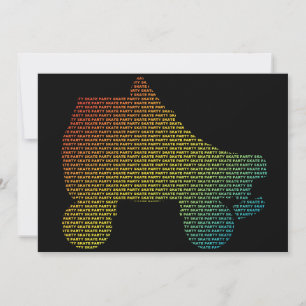 invitations à la fête du patinage : empilages de t