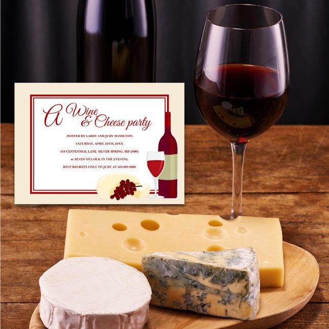 Invitations à la fête du vin et du fromage (Créateur téléchargé)