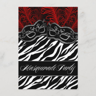 Invitations à la mascarade de la fête des zèbres r