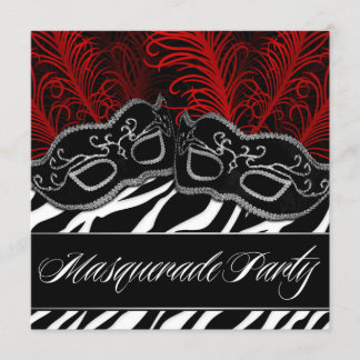 Invitations à la mascarade de masques Zebra