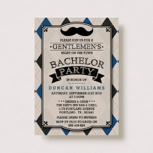 Invitations à la Mustache branchée du Bachelor Par