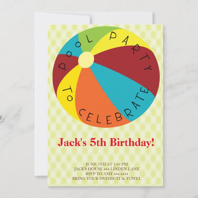 Invitations à la partie de billard de plage (Devant)