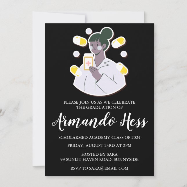 invitations à la remise de diplômes en pharmacie (Devant)