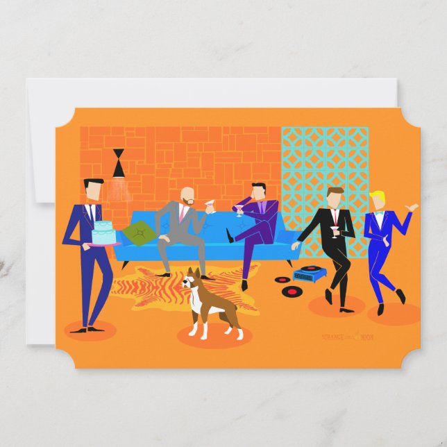 Invitations à la Retro Gay Party (avec chien) (Devant)