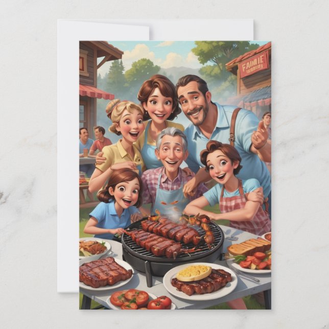 invitations à la réunion familiale Bbq cookie (Devant)